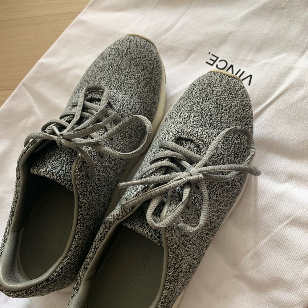 Vince Gray Knit Sneakers